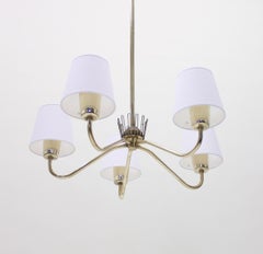 ASEA Brass Chandelier with 5 Lights, 1950s