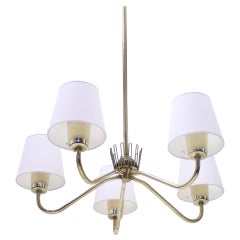 ASEA Brass Chandelier with 5 Lights, 1950s