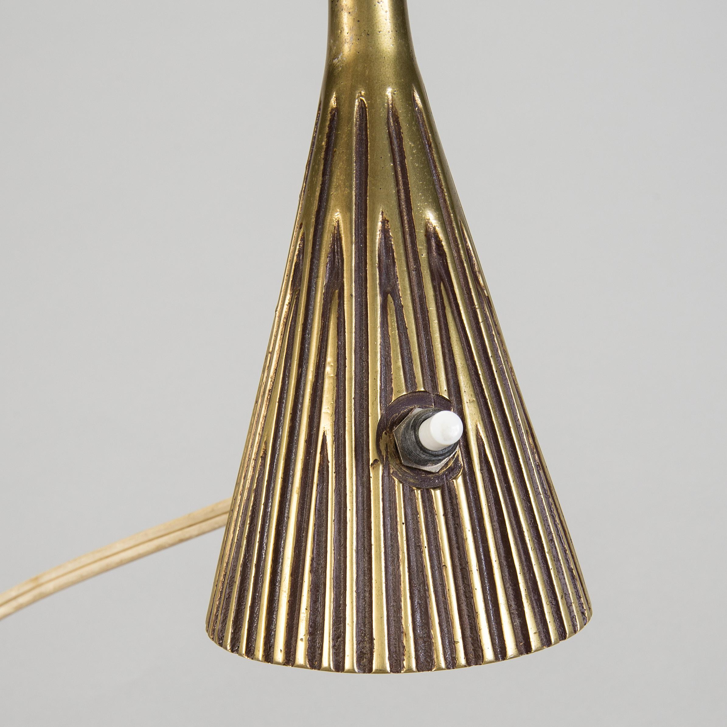 Swedish ASEA Cast Bronze Lamp by Sonja Katzin for ASEA Sweden 1960