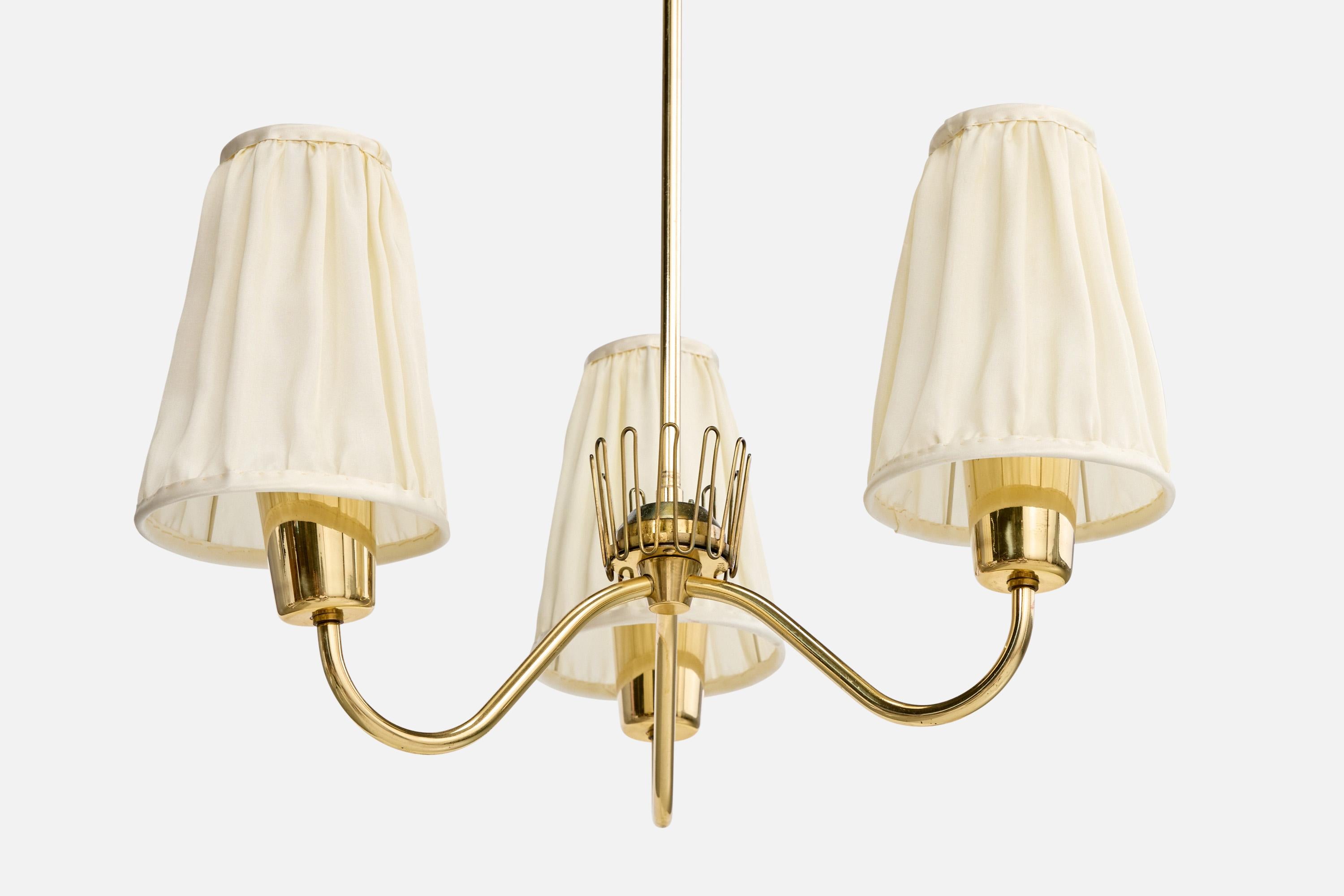 ASEA, lustre, laiton, tissu, Suède, années 1940 Bon état - En vente à High Point, NC