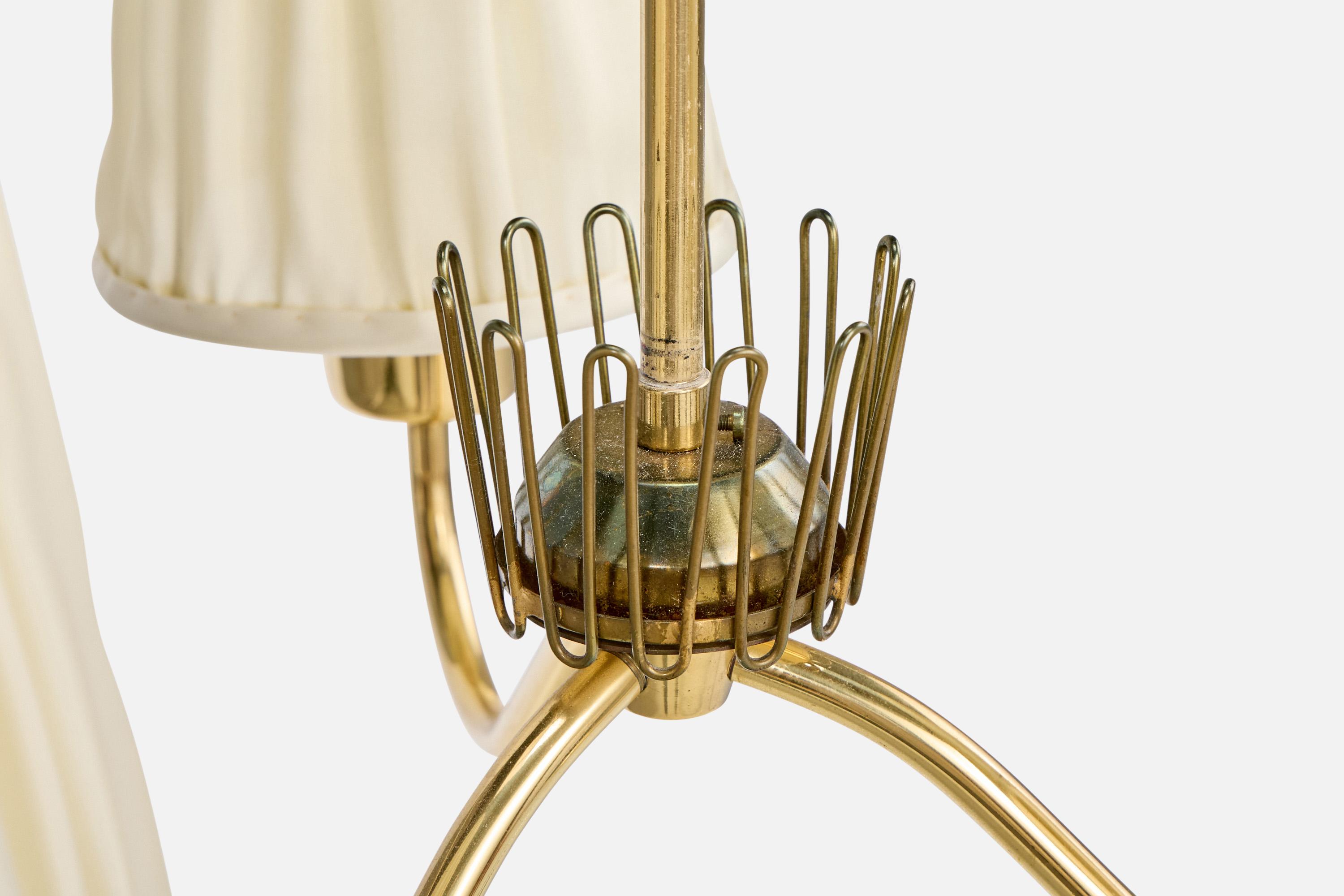 ASEA, lustre, laiton, tissu, Suède, années 1940 en vente 1
