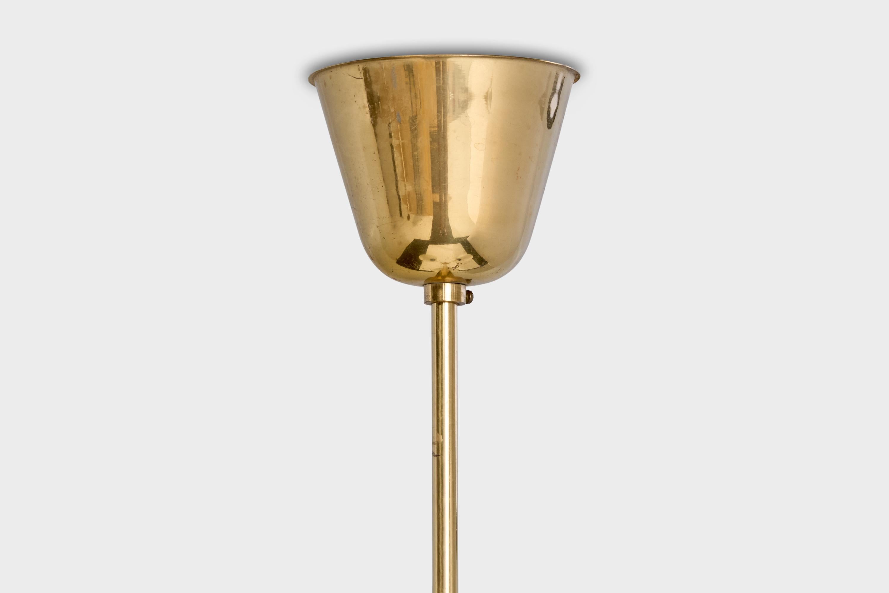 ASEA, Lampadario, Ottone, Vetro, Svezia, anni '1940 in vendita 4