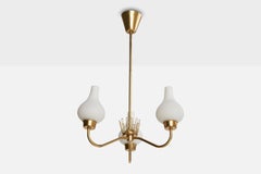 Lustre, laiton, verre, Suède, années 1940