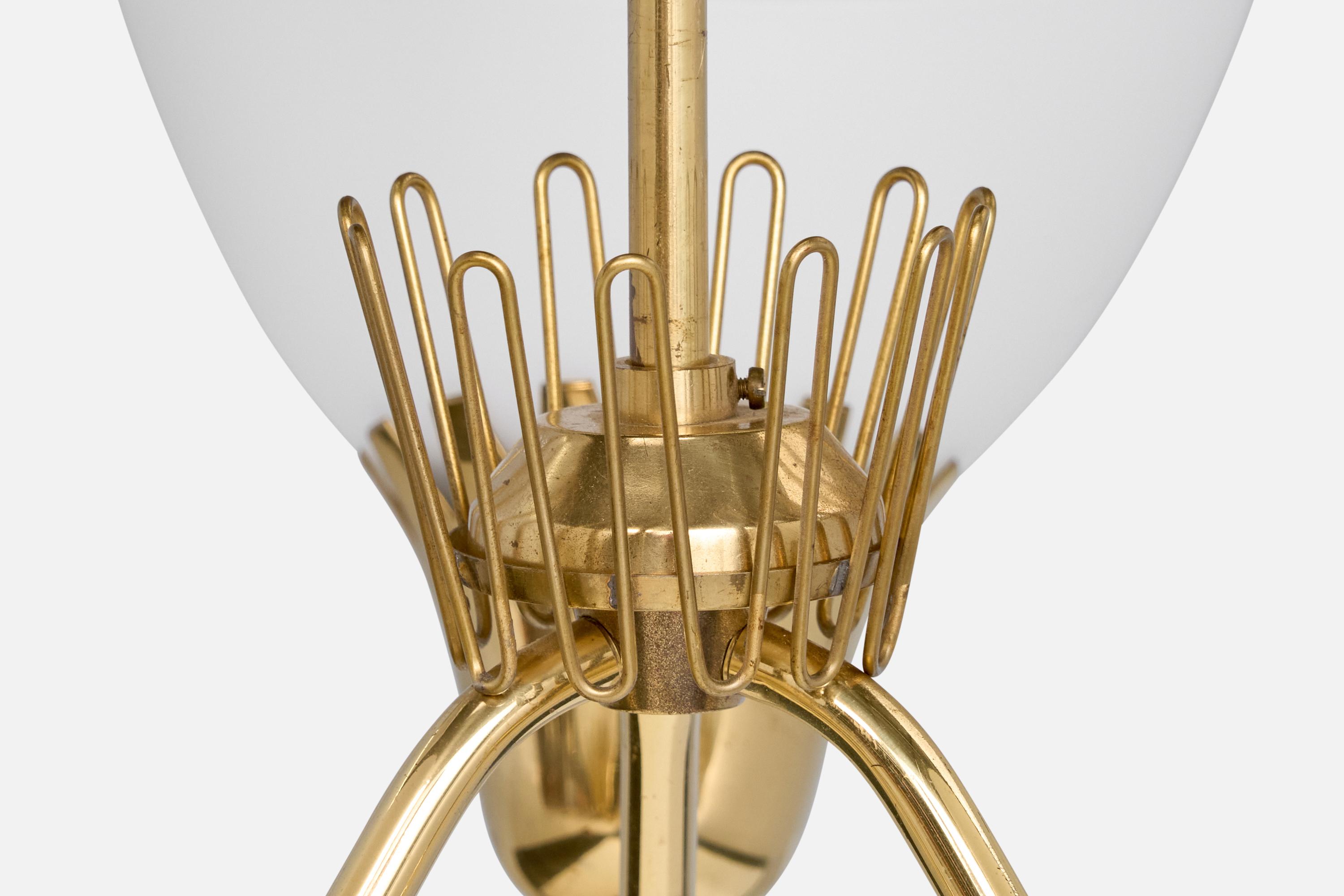 ASEA, Lampadario, Ottone, Vetro, Svezia, anni '1940 in vendita 1