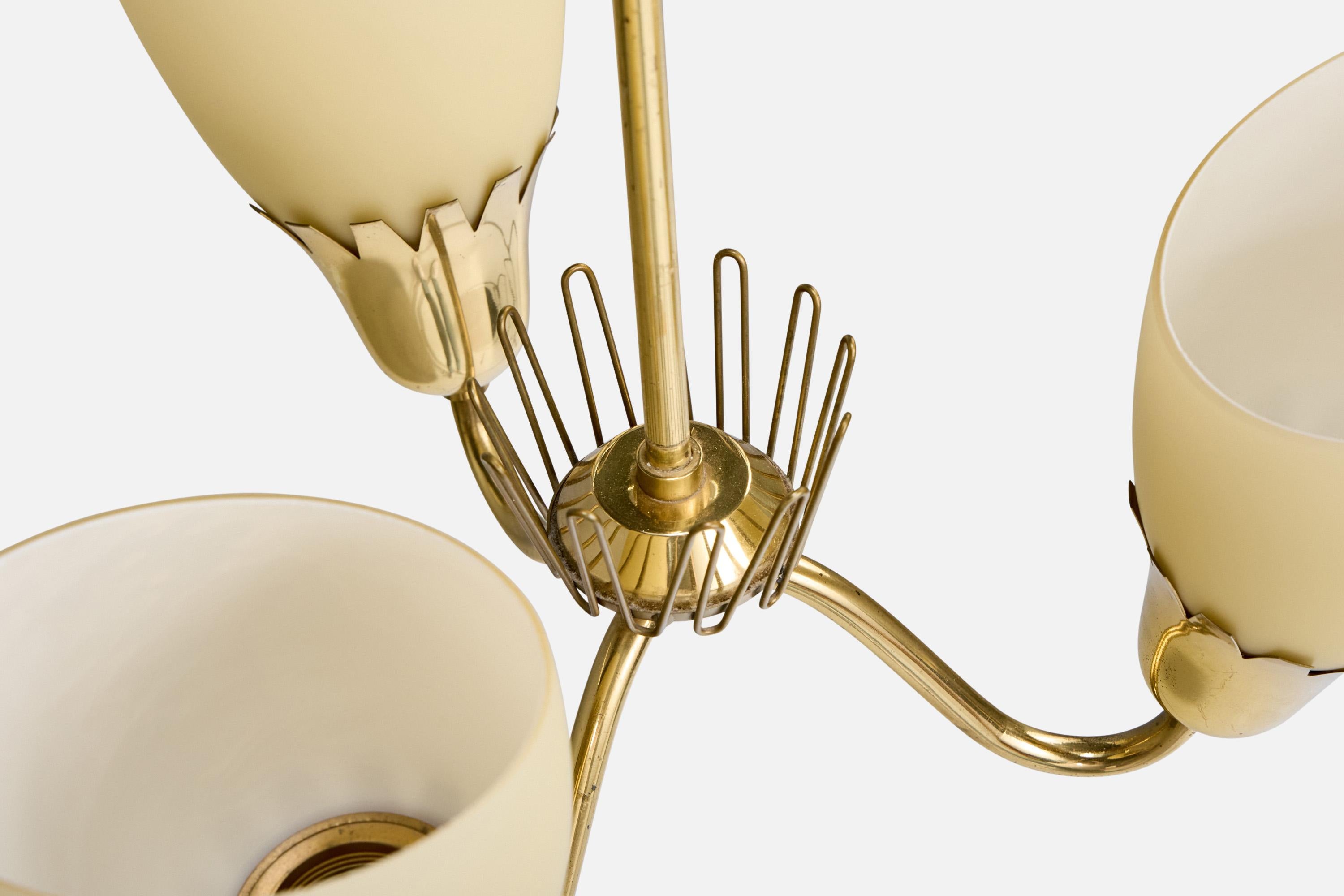 ASEA, lustre, laiton, verre, Suède, années 1940 en vente 2