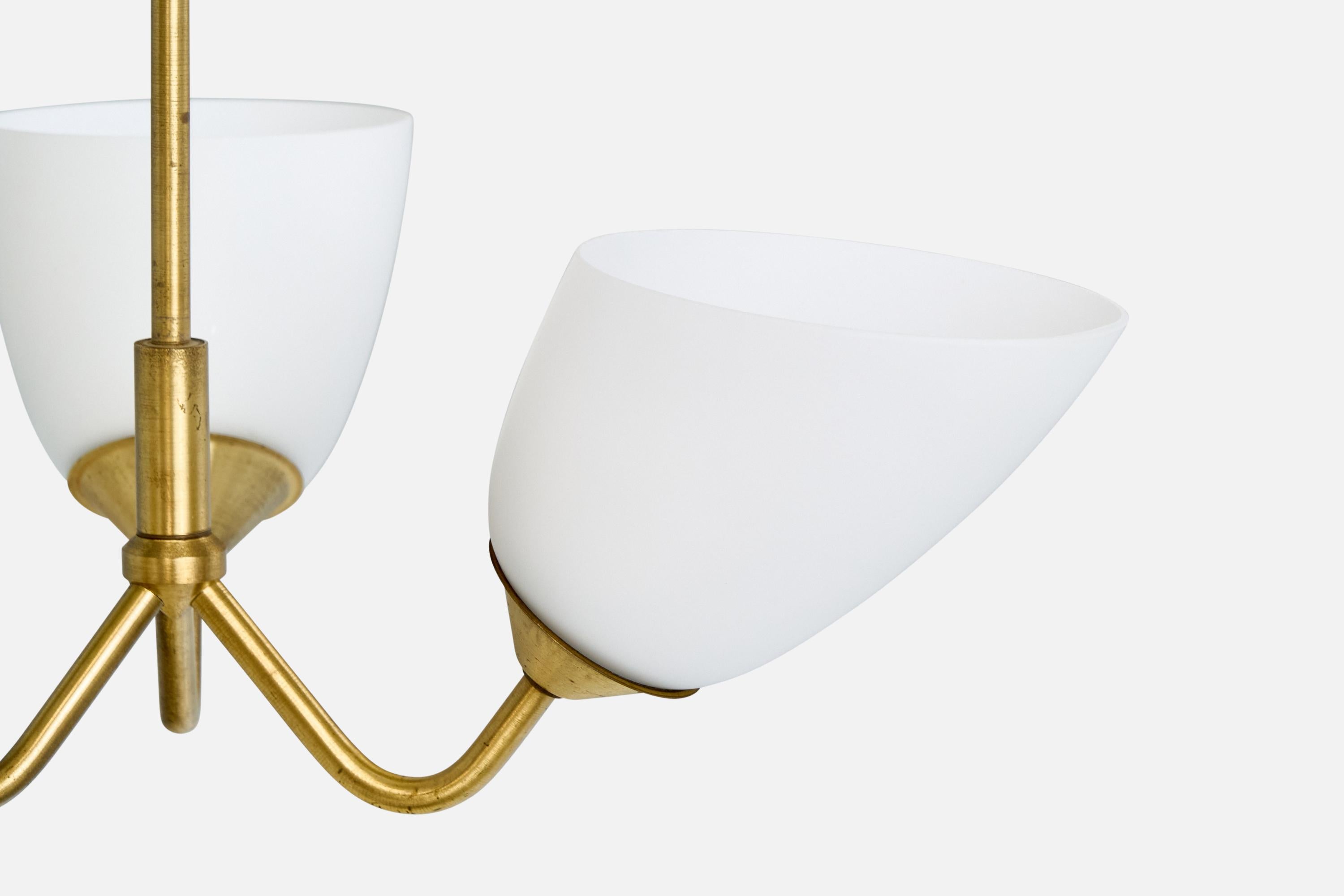 ASEA, lustre, laiton, verre, Suède, années 1950 Bon état - En vente à High Point, NC