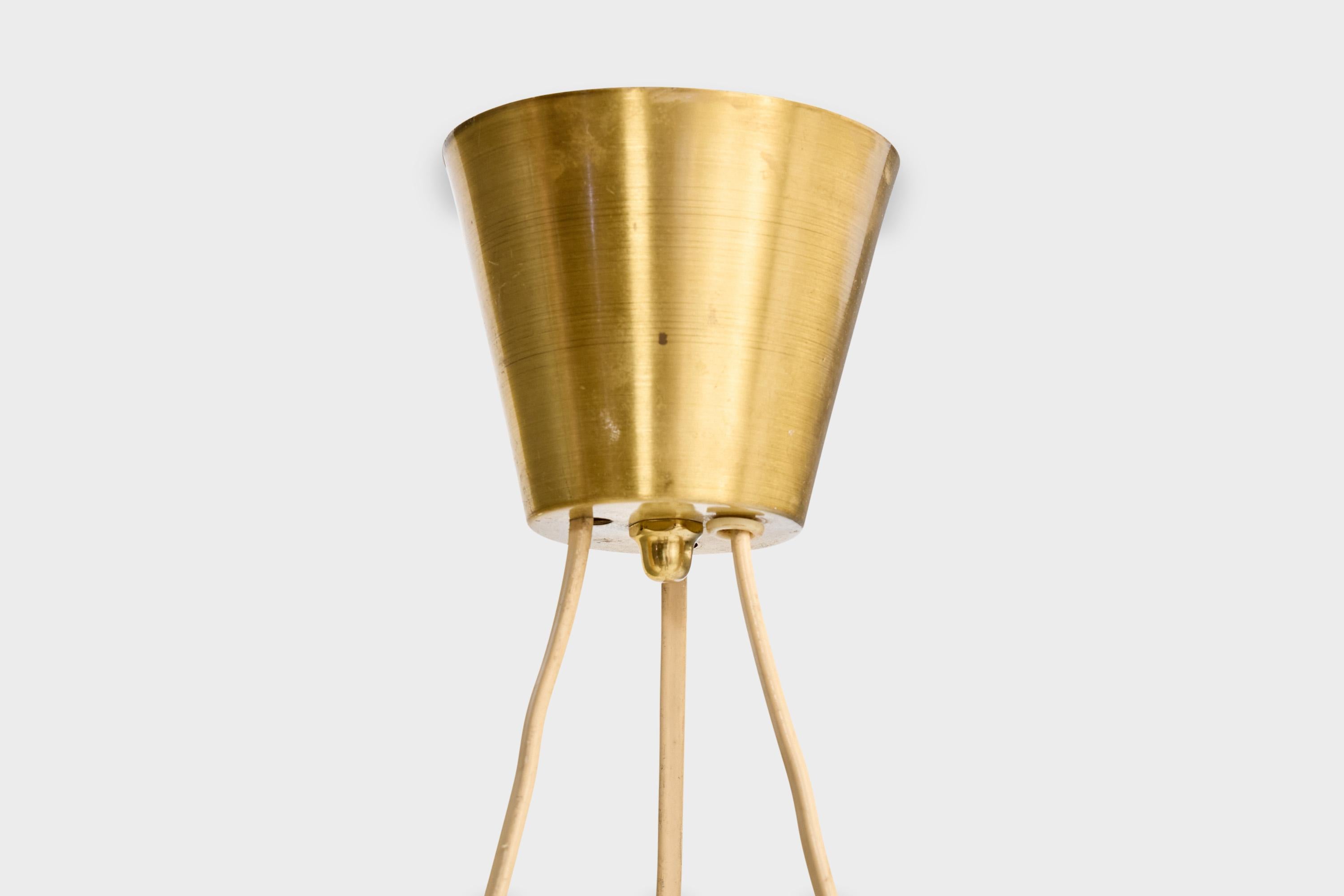 ASEA, lustre, laiton, verre, Suède, années 1950 en vente 1