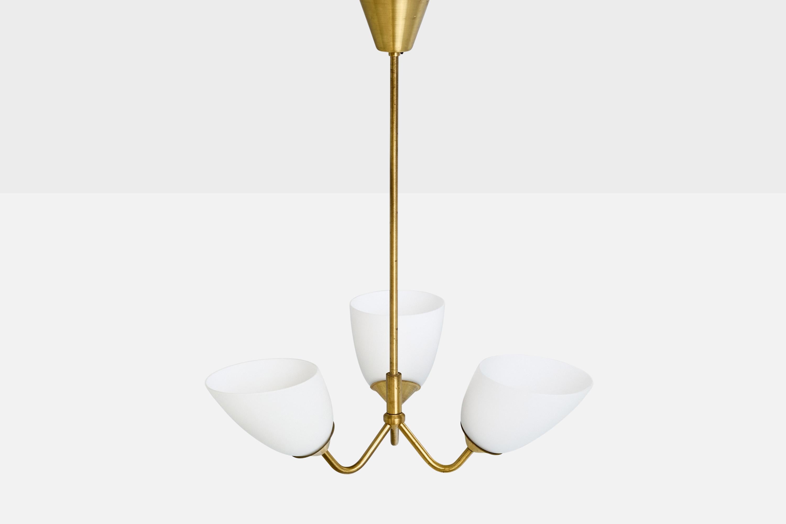 ASEA, lustre, laiton, verre, Suède, années 1950 en vente 1