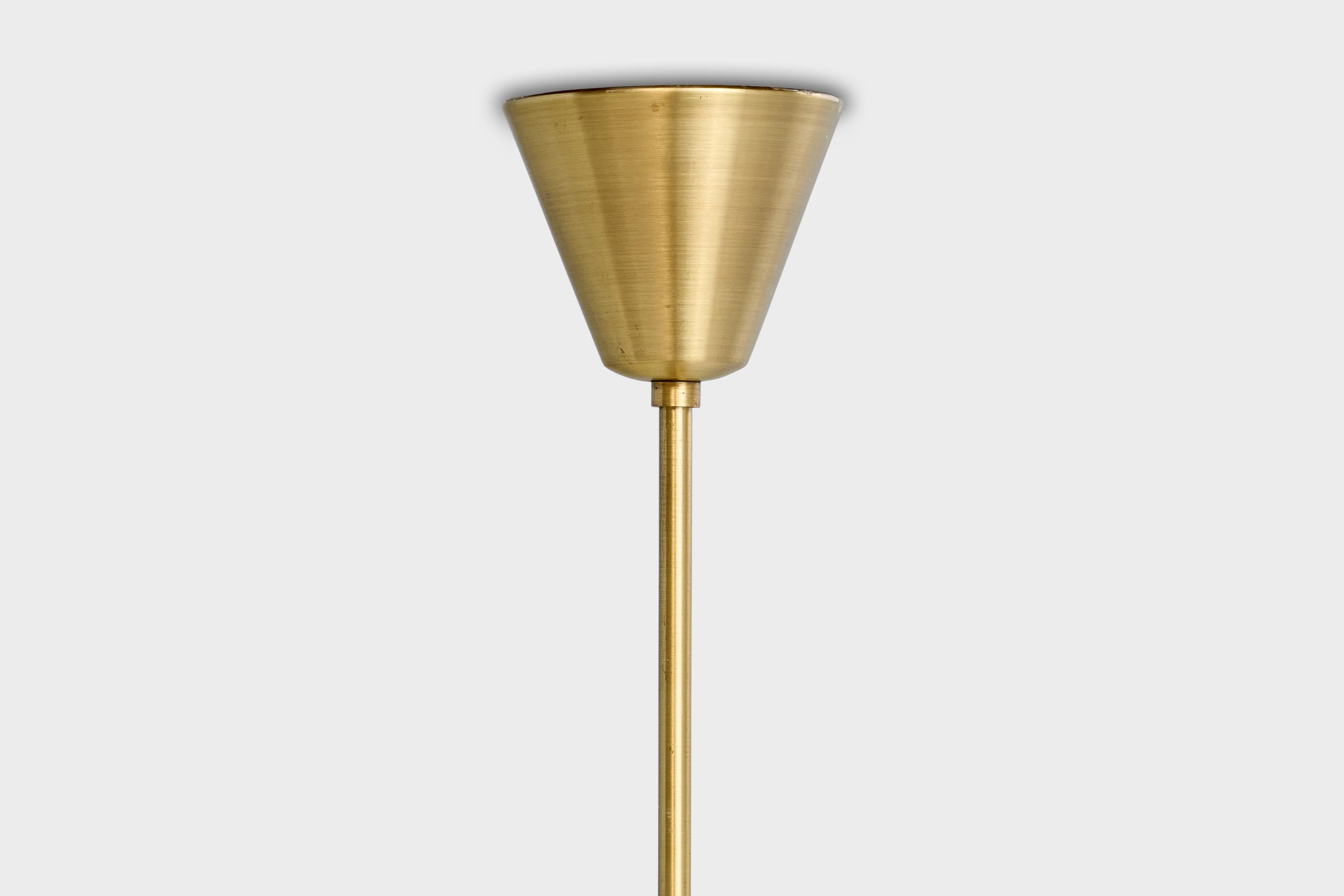 ASEA, Lampadario, Ottone, Vetro, Svezia, anni '1950 in vendita 4