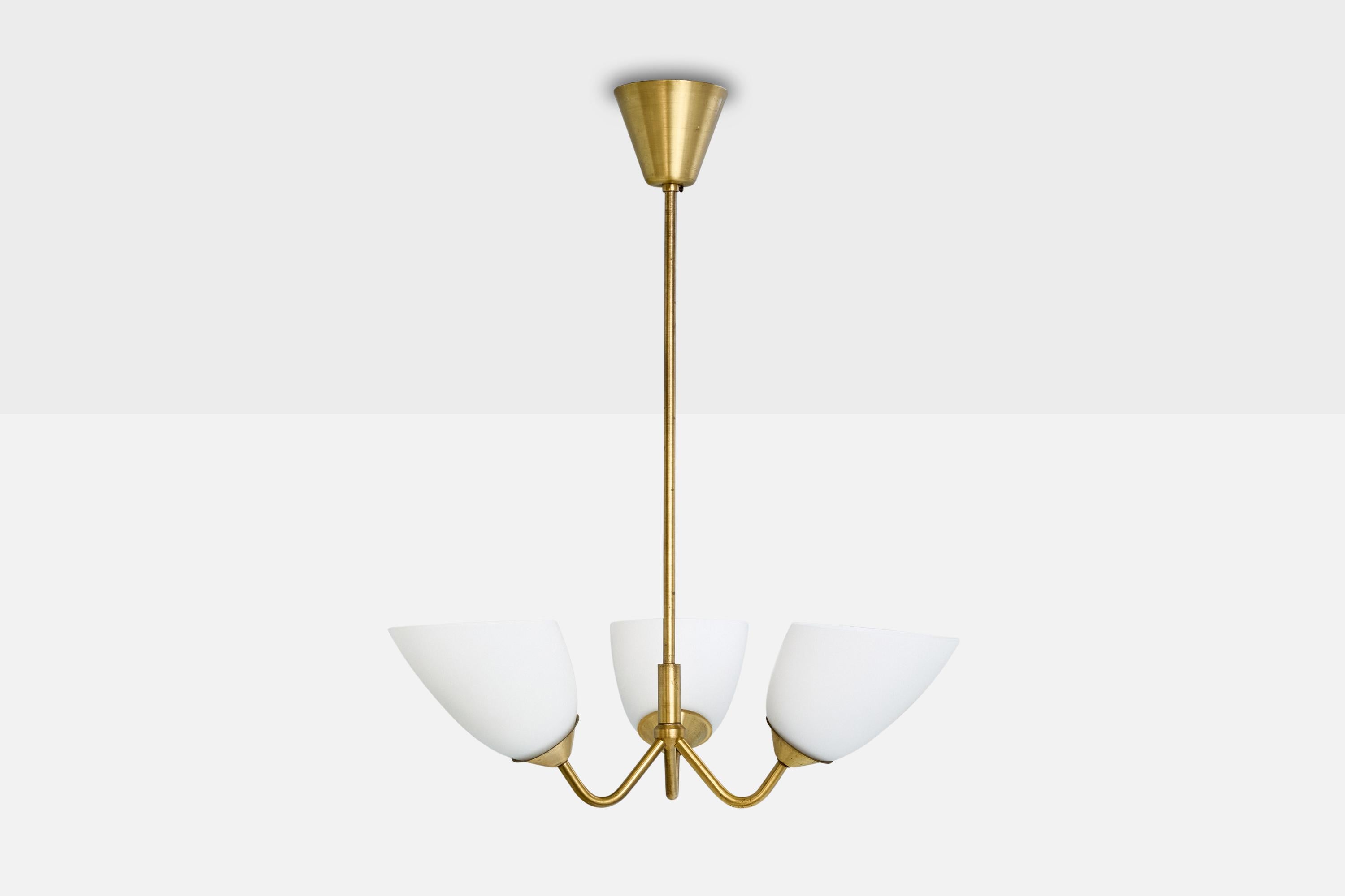 ASEA, lustre, laiton, verre, Suède, années 1950 en vente 2