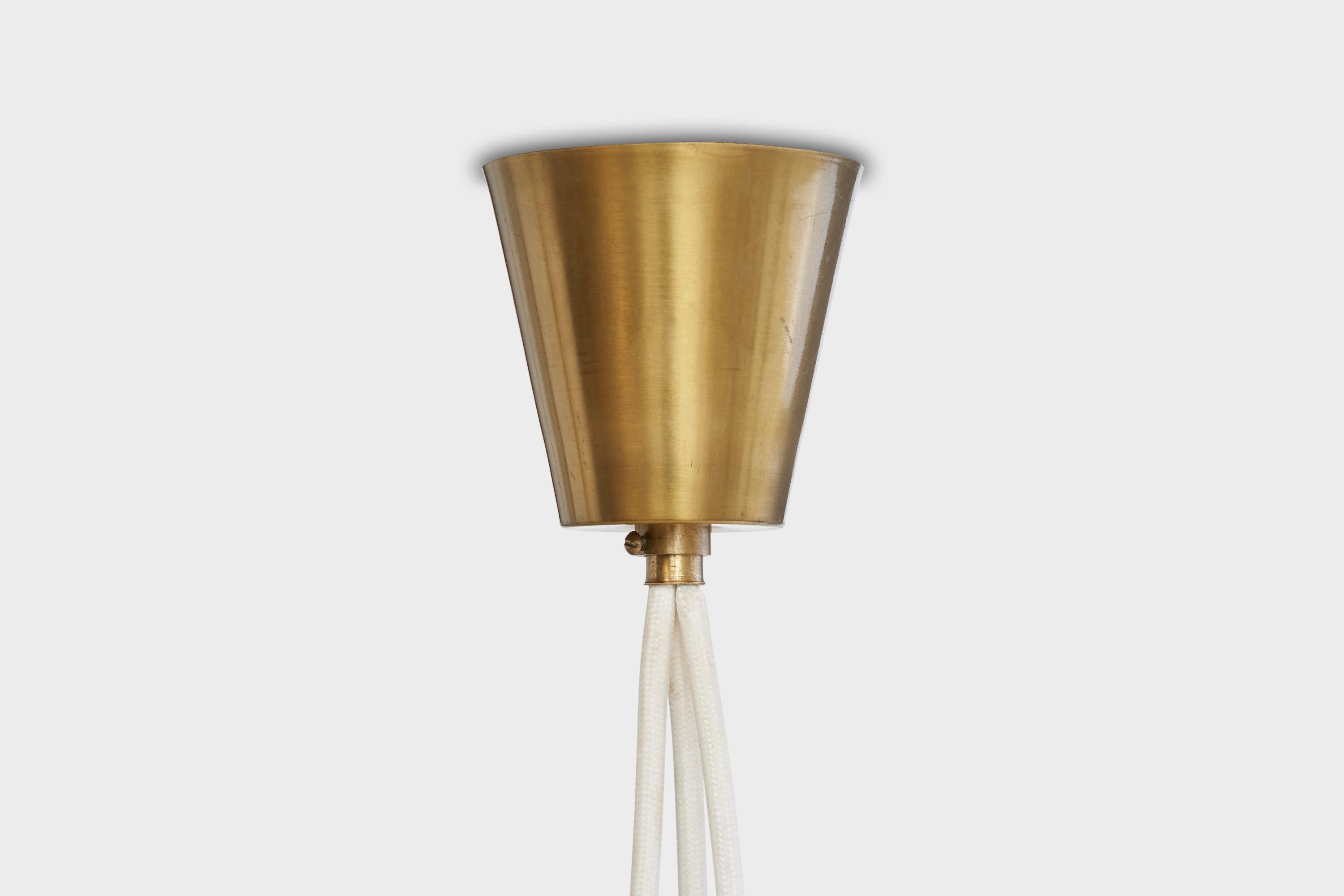ASEA, lustre, laiton, fer, verre, Suède, années 1950 en vente 4