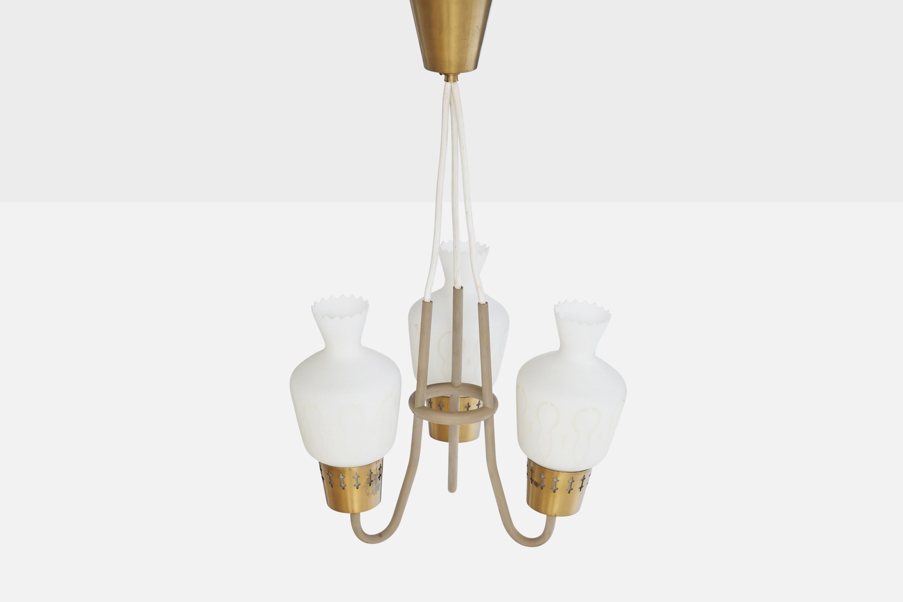 ASEA, lustre, laiton, fer, verre, Suède, années 1950 Bon état - En vente à High Point, NC