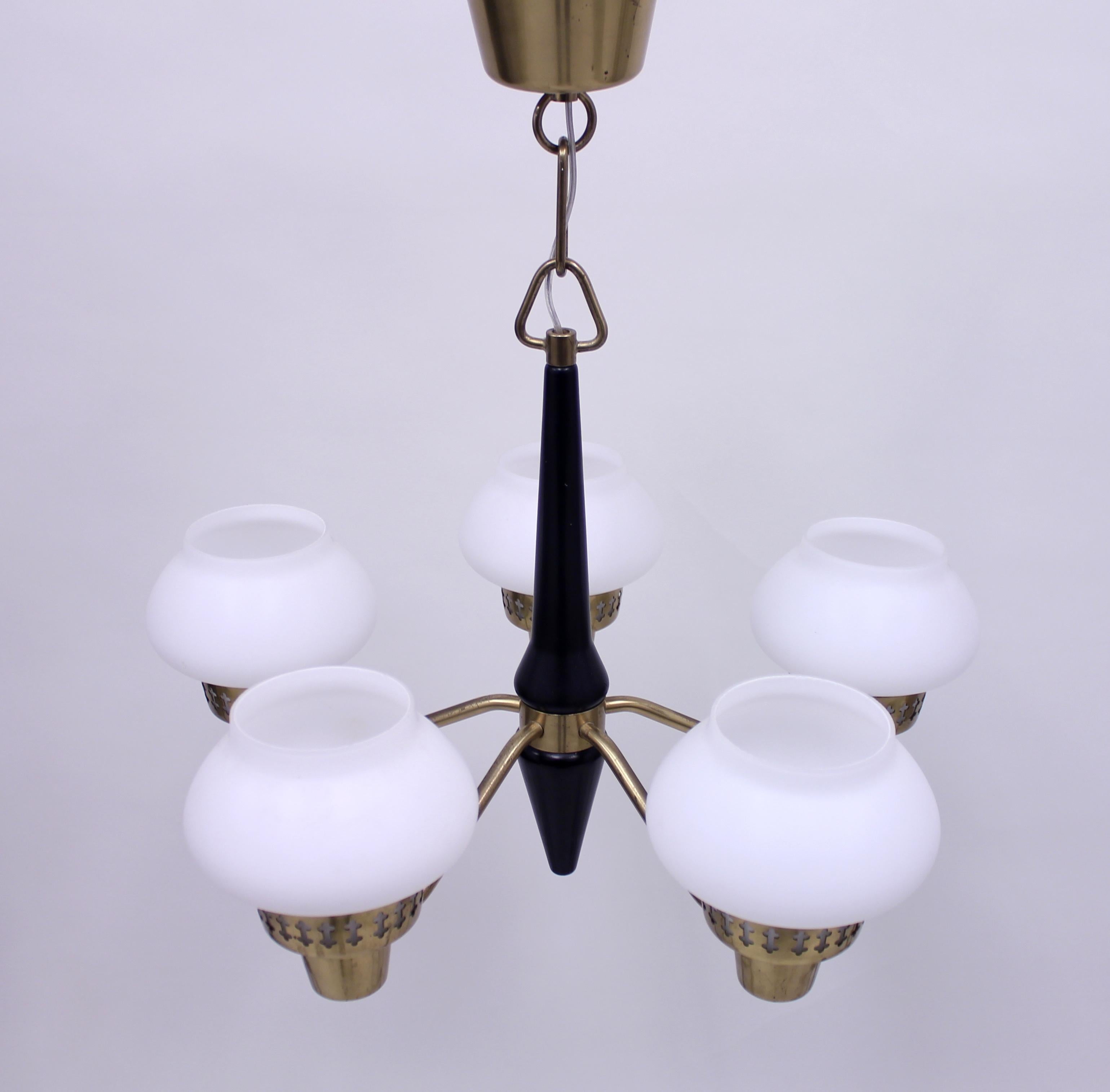 20th Century ASEA Five-Light Ceiling Lamp, 1950s