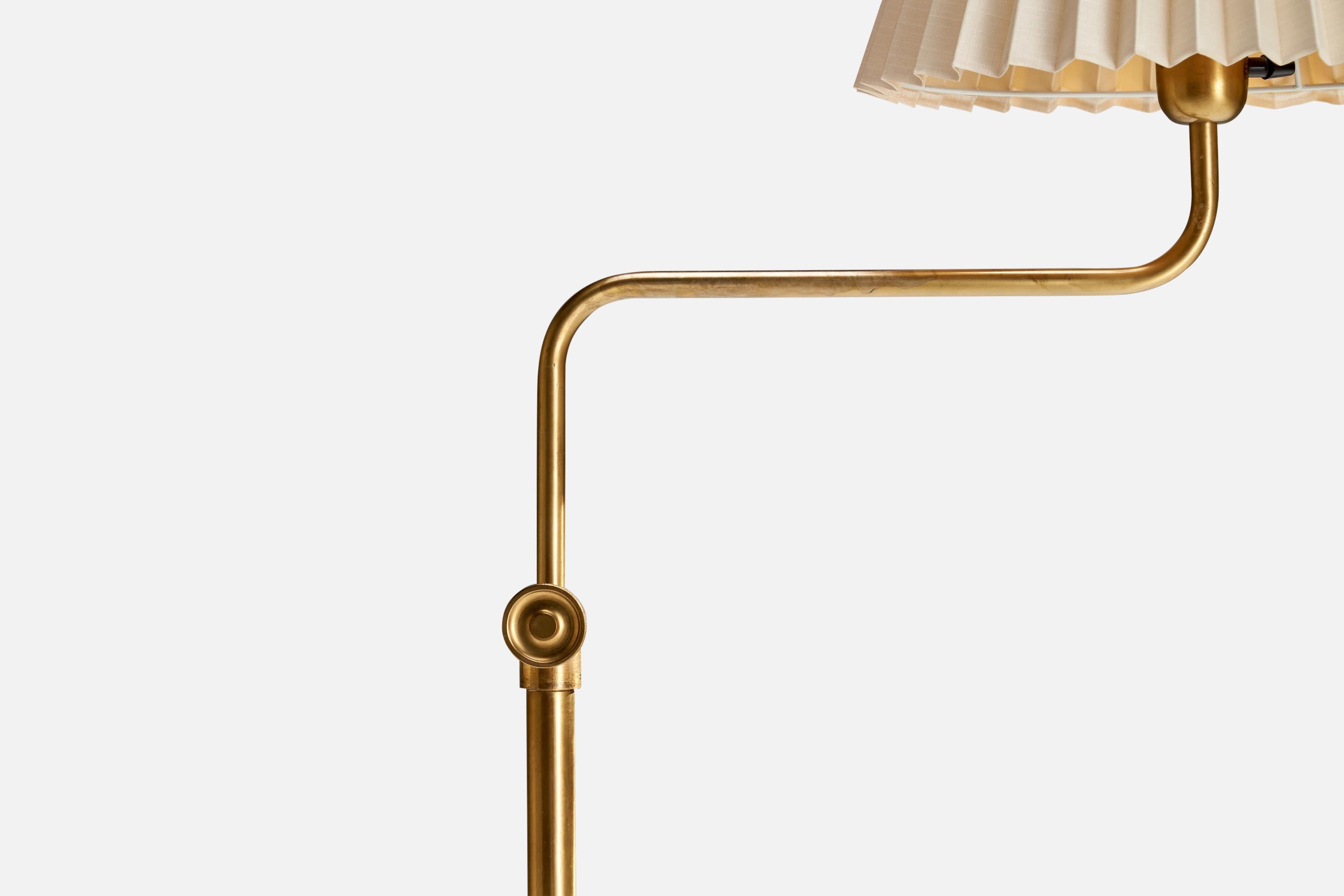 ASEA, Lampadaire, Laiton, Tissu, Suède, Années 1940 en vente 4