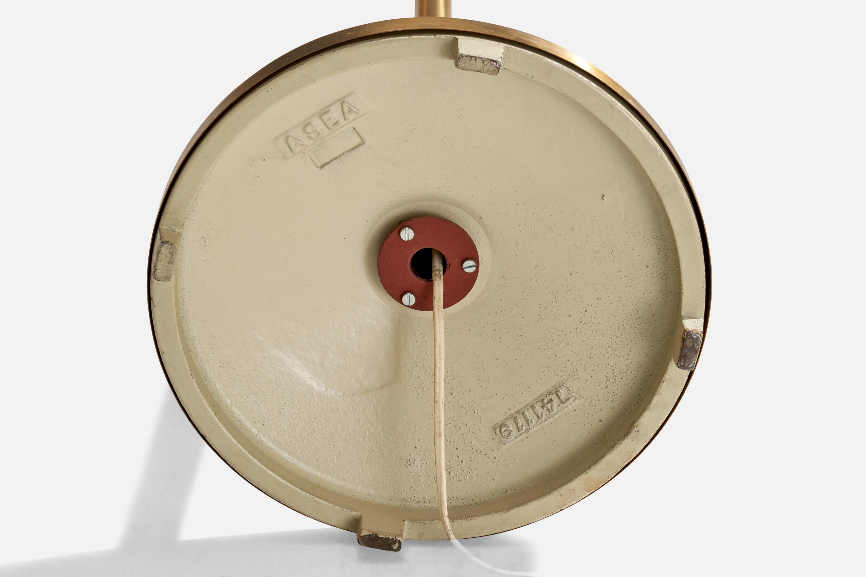 ASEA, Lampadaire, Laiton, Tissu, Suède, Années 1940 en vente 5
