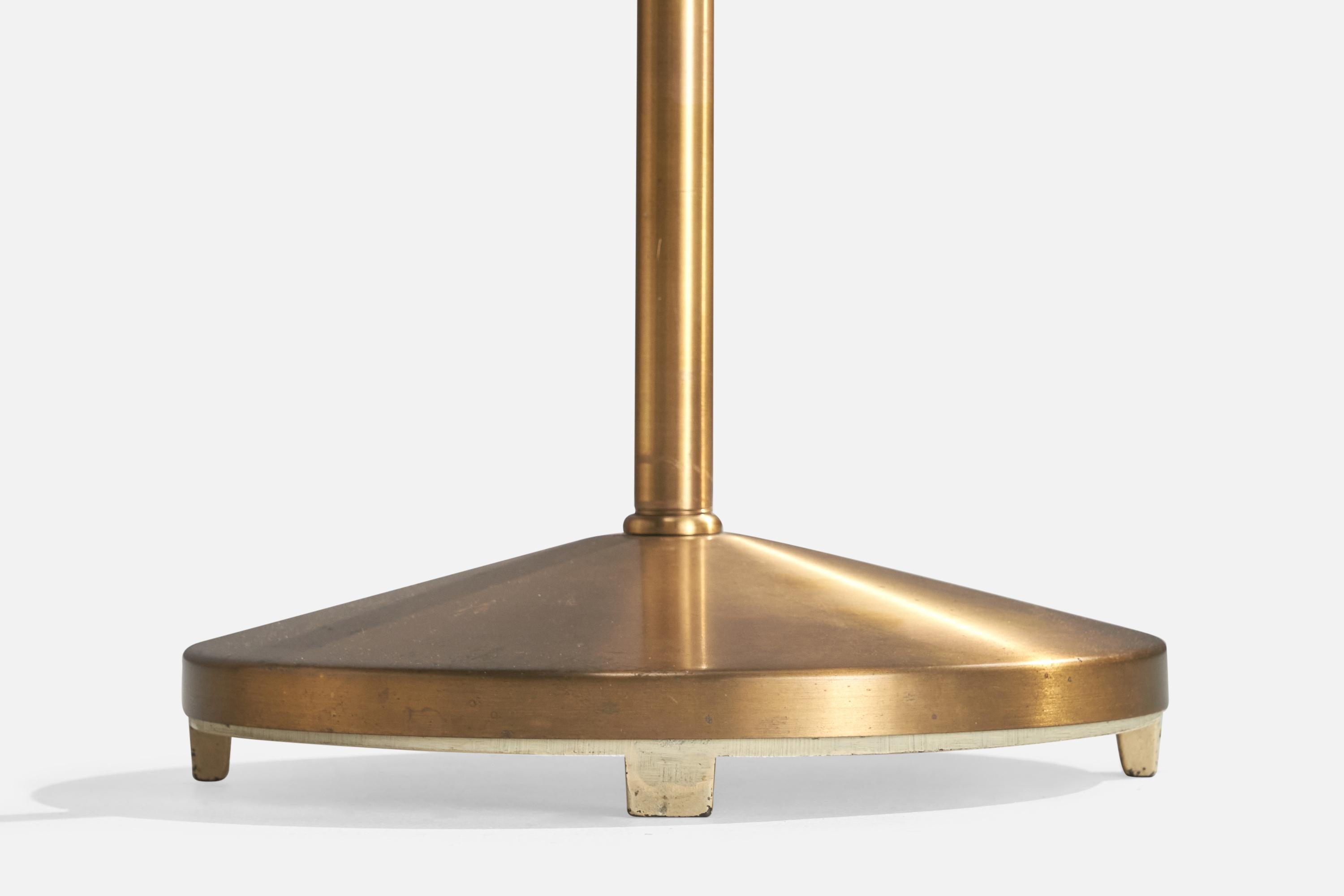 ASEA, Lampadaire, Laiton, Tissu, Suède, Années 1940 en vente 1