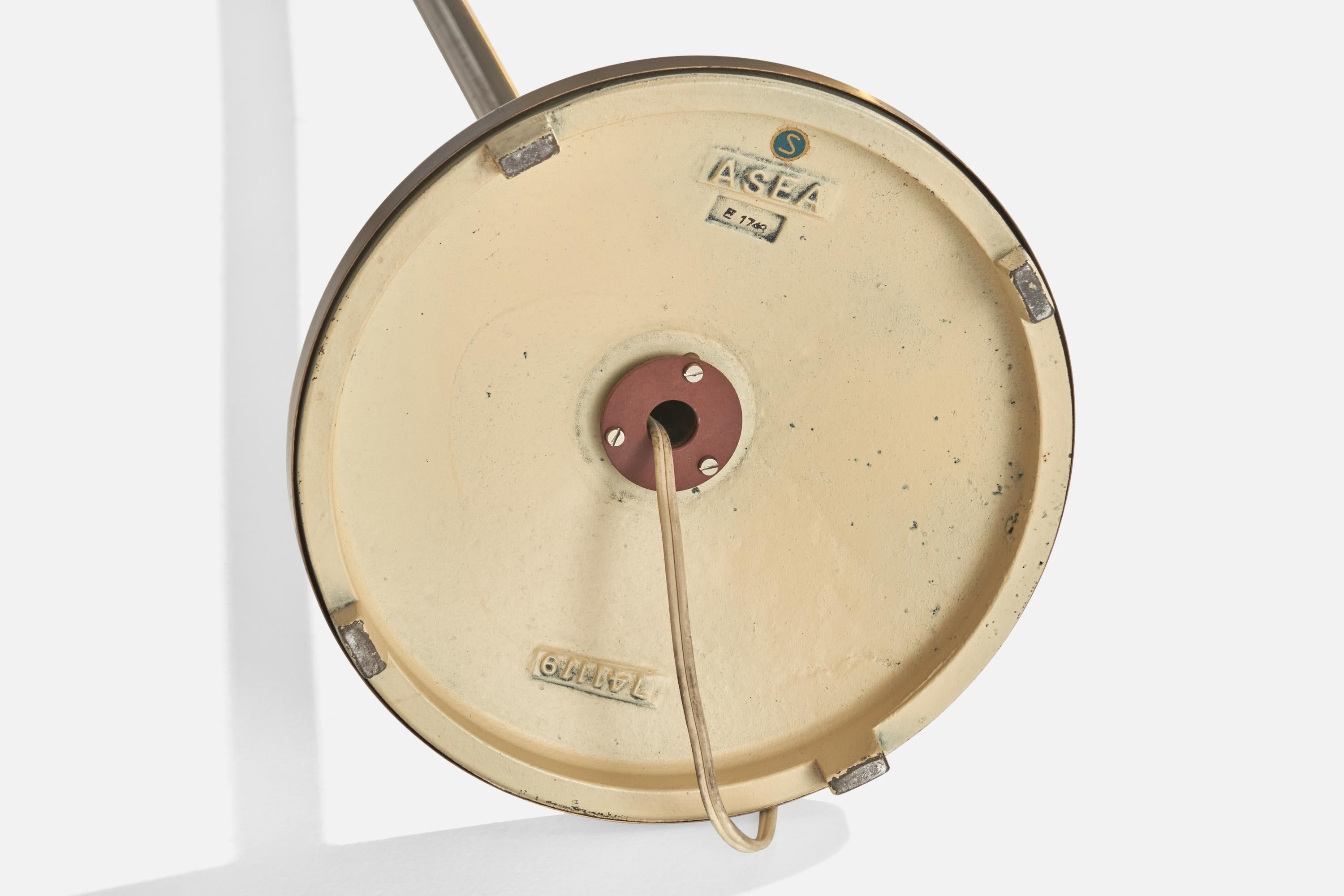ASEA, Lampadaire, Laiton, Tissu, Suède, Années 1940 en vente 2