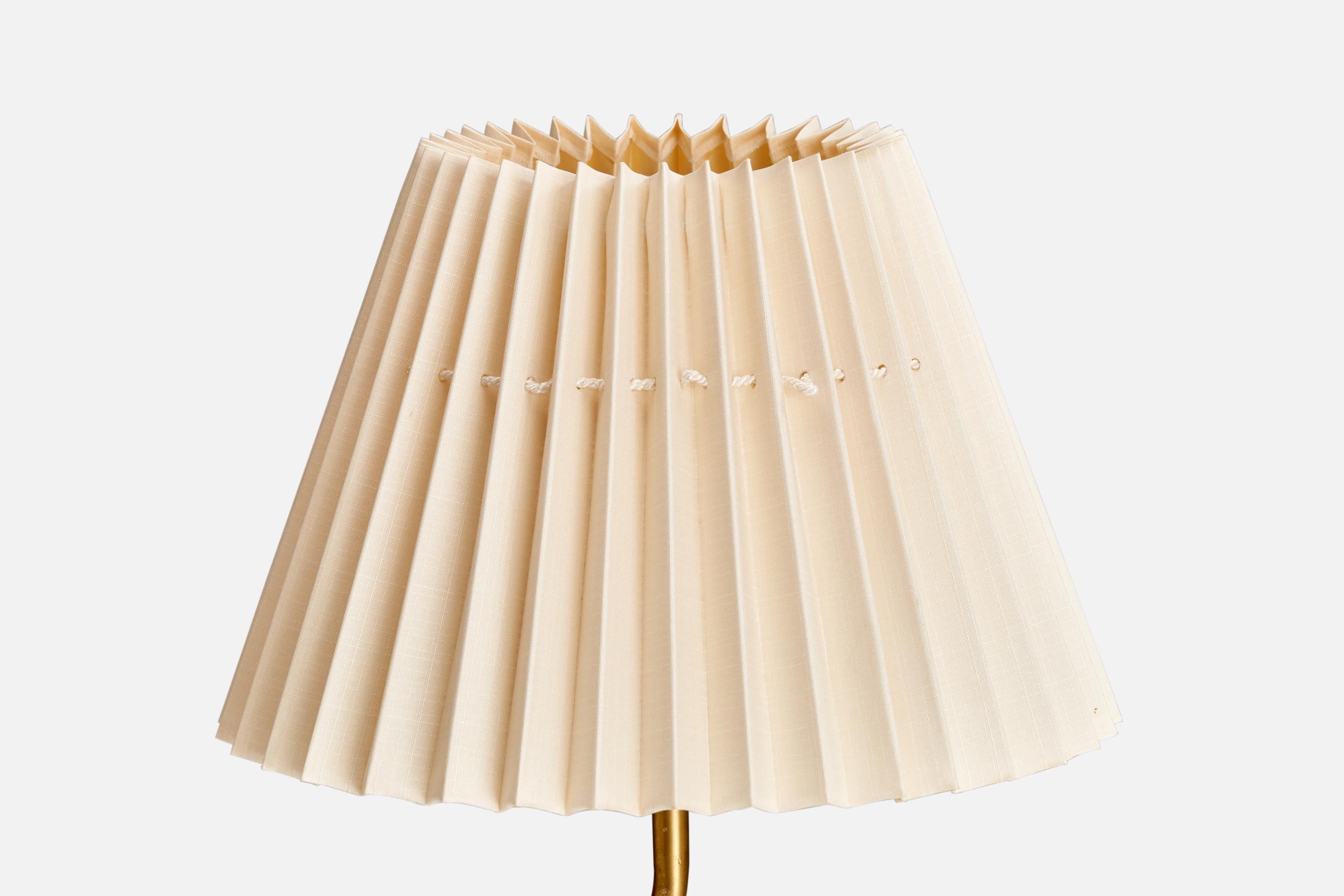 ASEA, Lampadaire, Laiton, Tissu, Suède, Années 1940 en vente 3