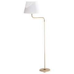 ASEA, Floor Lamp, Brass, Metal, Fabric, Sweden, 1940s