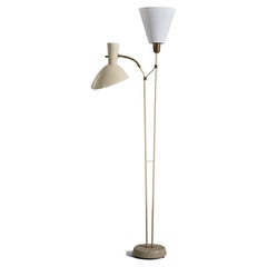 ASEA, Floor Lamp, Brass, Metal, Fabric, Sweden, 1950s