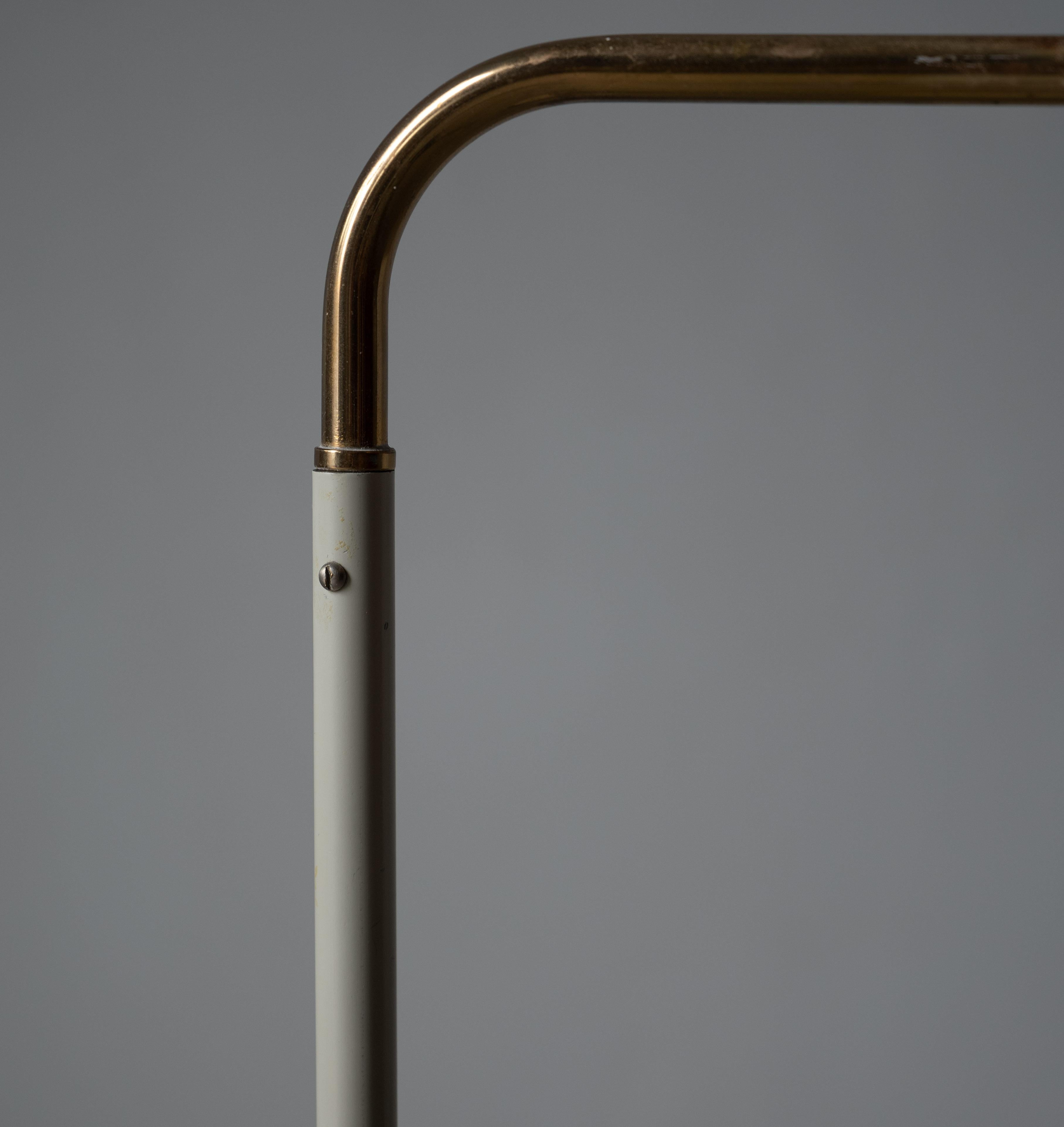 ASEA, Floor Lamp, Brass, Metal, Paper, Sweden, 1940s In Good Condition In High Point, NC