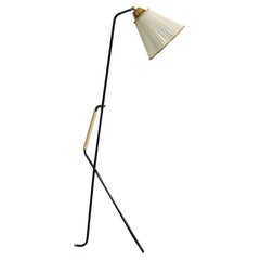 ASEA, Floor Lamp, Metal, Brass, Fabric, Rubber, Sweden, 1950s