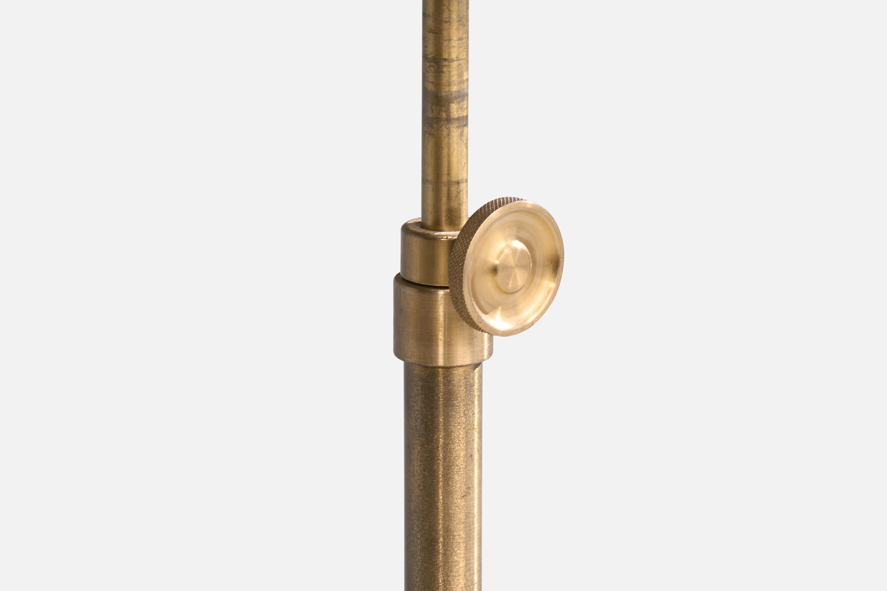 ASEA, Floor Lamps, Brass, Fabric, Sweden, 1950s 4