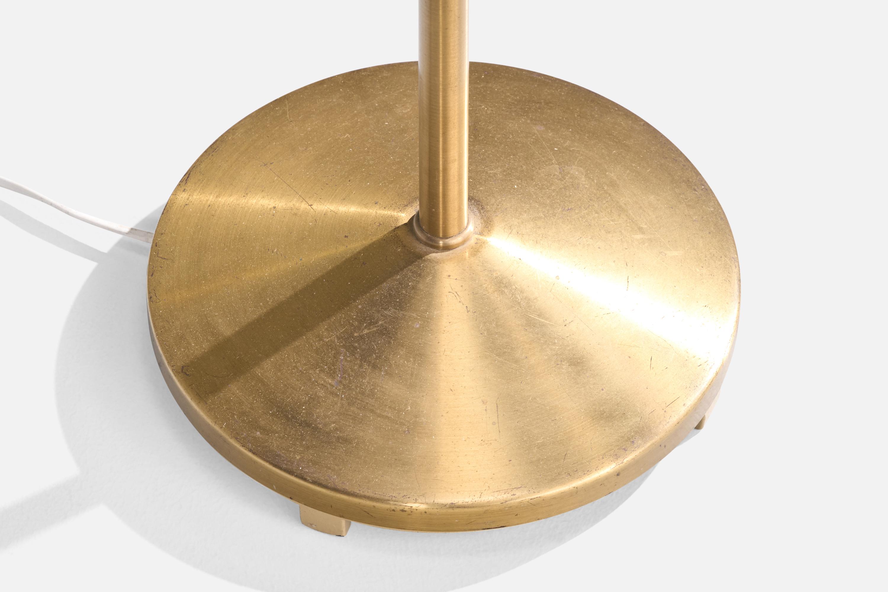 ASEA, Floor Lamps, Brass, Fabric, Sweden, 1950s 6