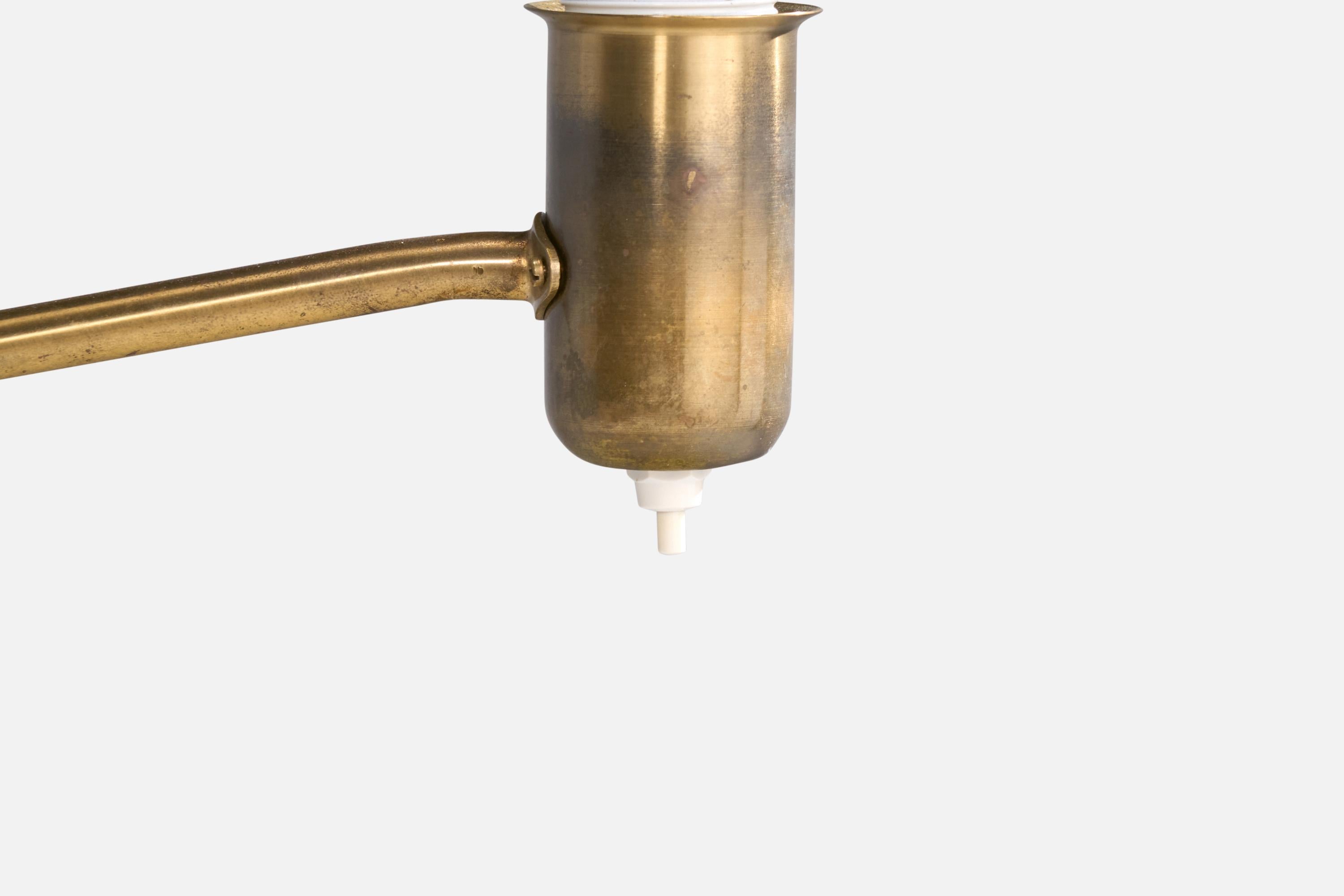 ASEA, Floor Lamps, Brass, Fabric, Sweden, 1950s 2