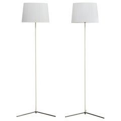 ASEA, Floor Lamps, Metal, Fabric, Sweden, 1950s