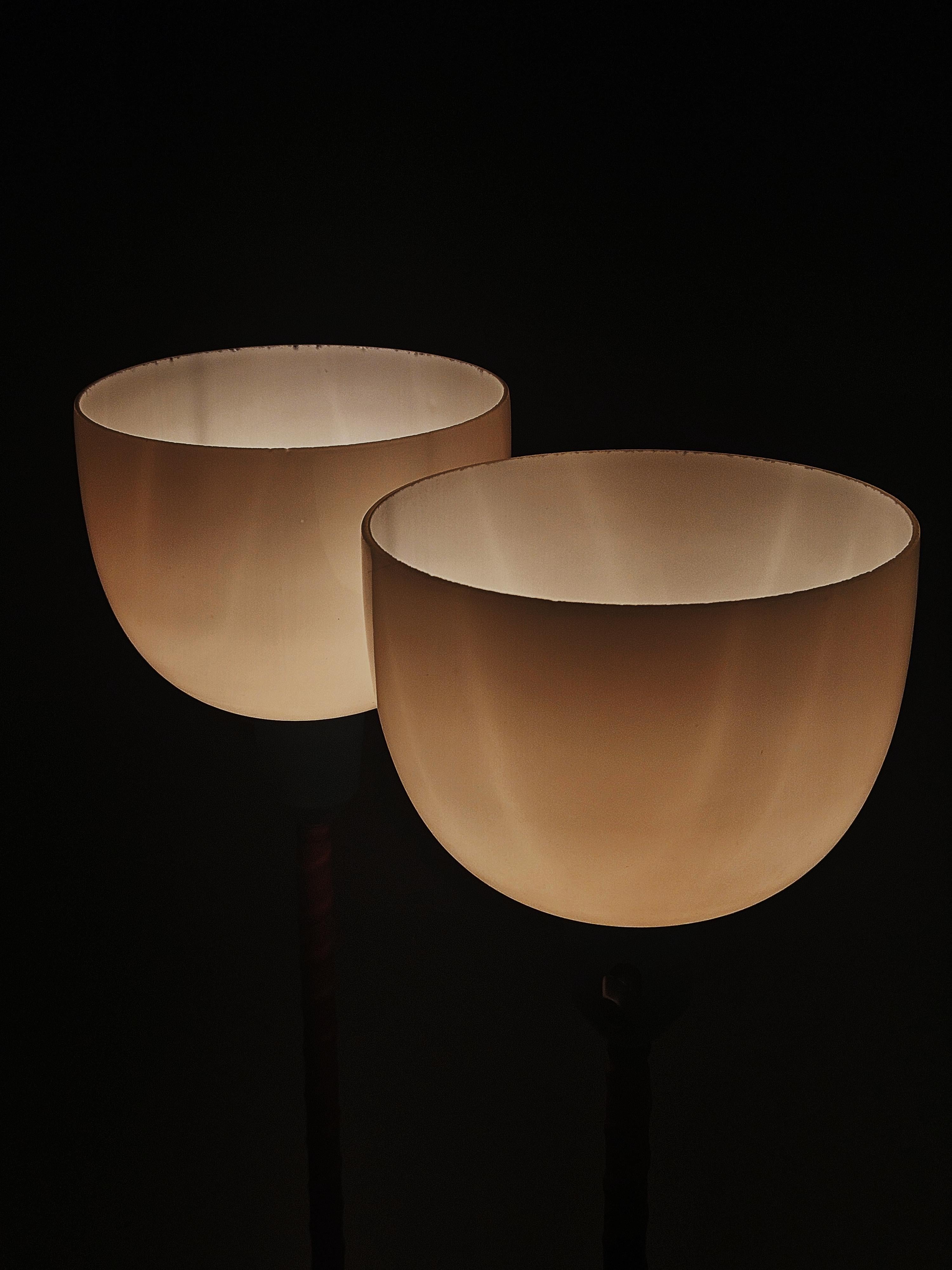 ASEA Tischlampen aus Leder, Glas und Stahl, unbekannter Designer, Schweden, 1950er Jahre im Angebot 3