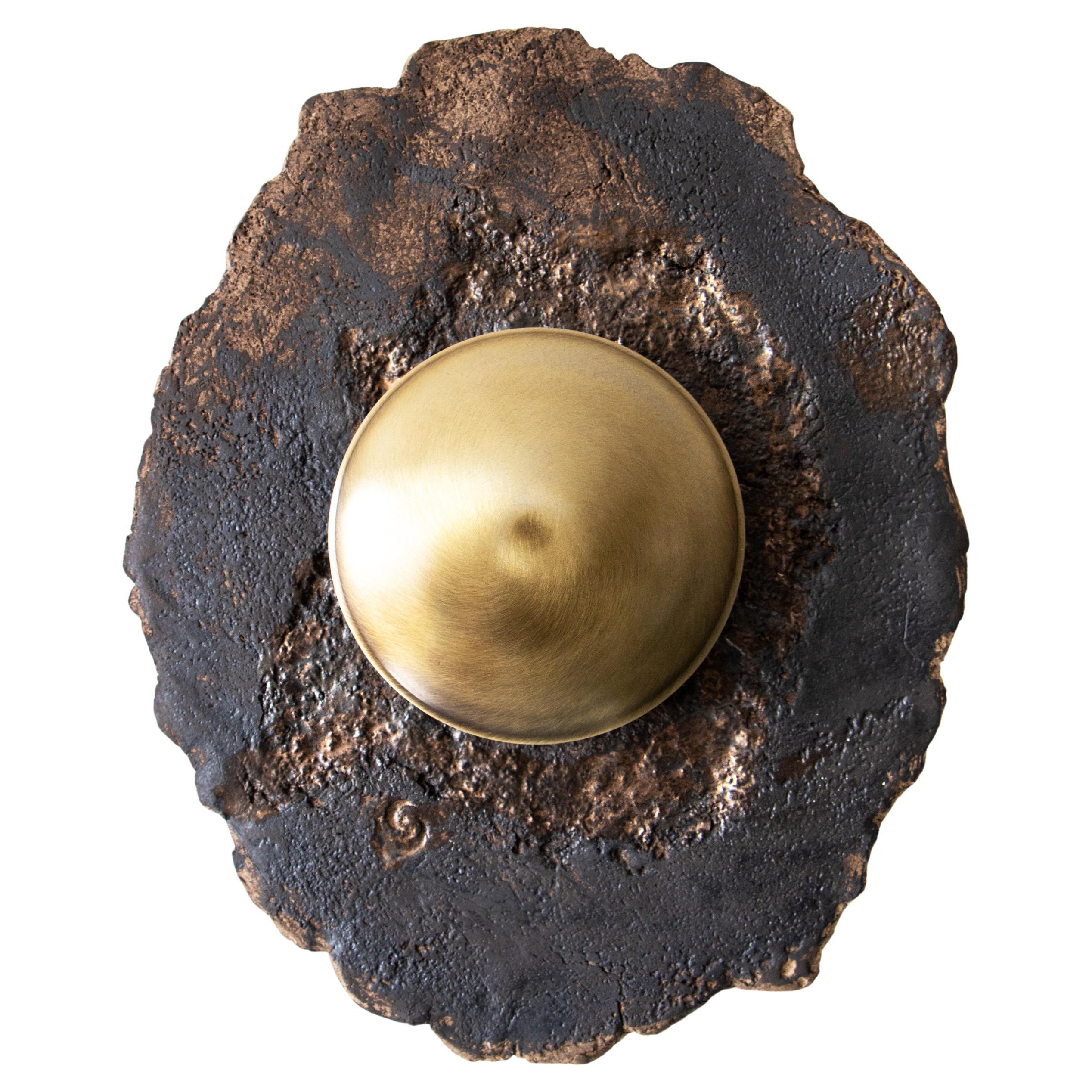ASEA No. 10 Sculptural Wall Light in Stoneware and Brass