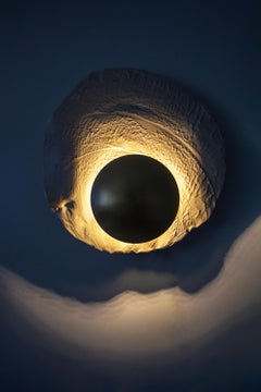 ASEA No. 11 Sculptural Wall Light in Stoneware Porcelain and Brass