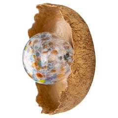 ASEA No. 12 Sand Sculptural Wall Light in Stoneware and Hand-blown Glass