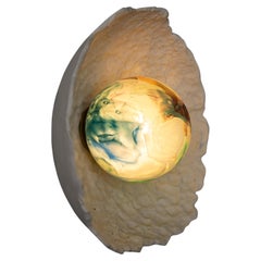 ASEA No. 16 Sculptural Wall Light in Stoneware Porcelain and Hand-blown Glass