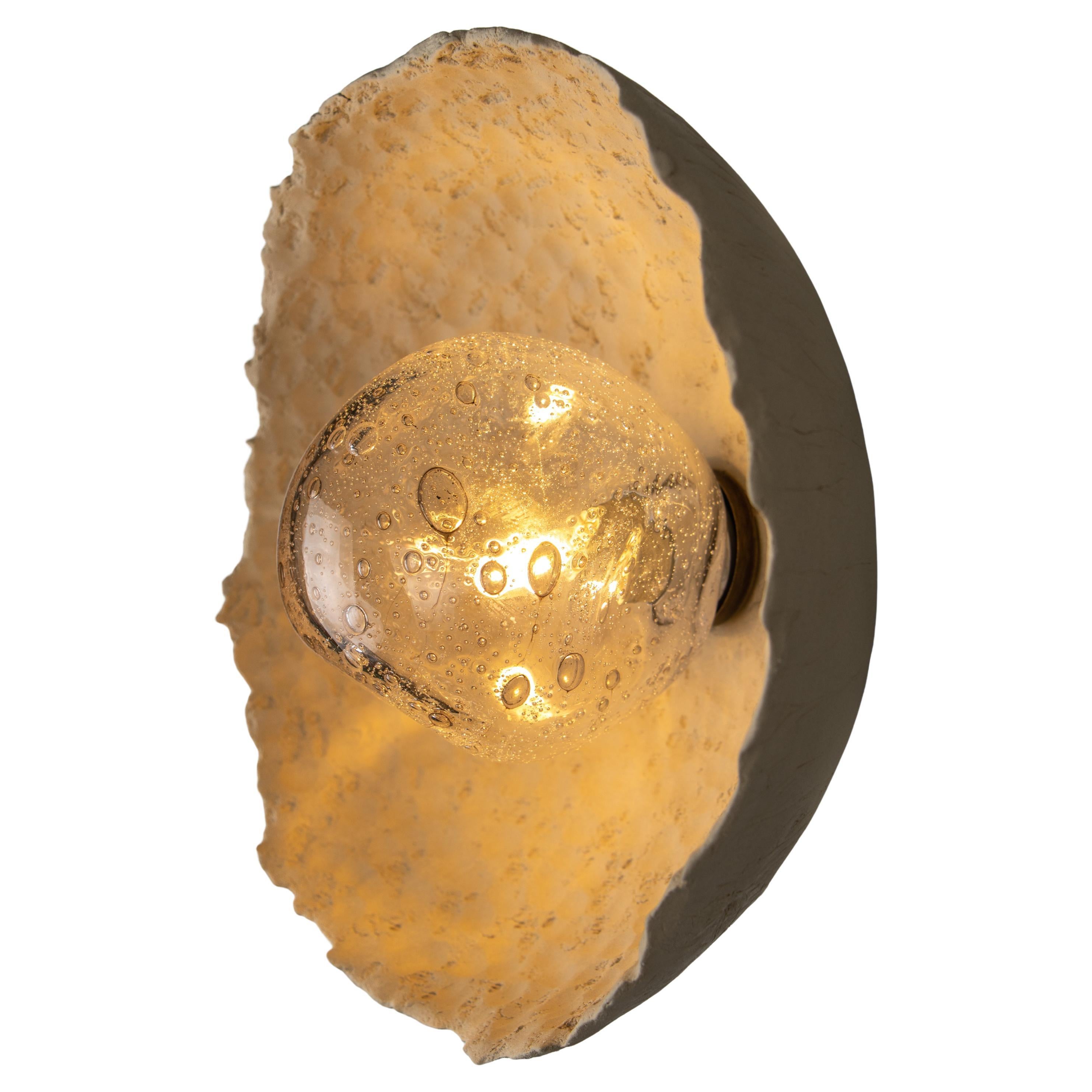 ASEA No. 23 Sculptural Wall Light in Stoneware and Hand-blown Glass