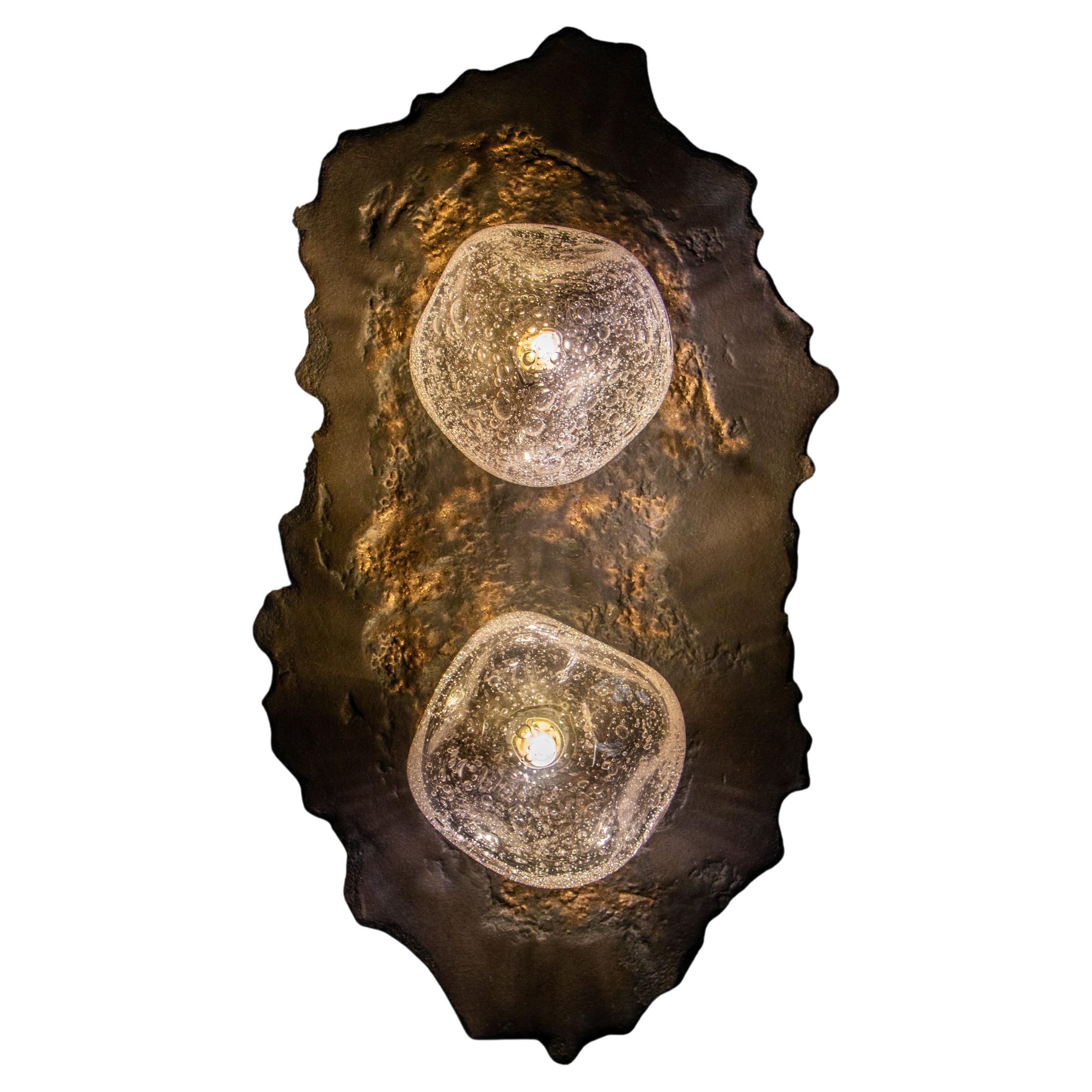 ASEA No. 25 Sculptural Wall Light in Stoneware and Hand-blown Glass