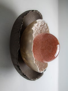 ASEA No. 26 Pink Sculptural Wall Light in Stoneware and Hand-blown Glass