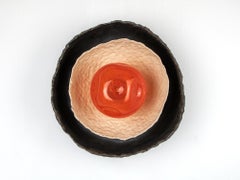 ASEA No. 26 Red Sculptural Wall Light in Stoneware and Hand-blown Glass