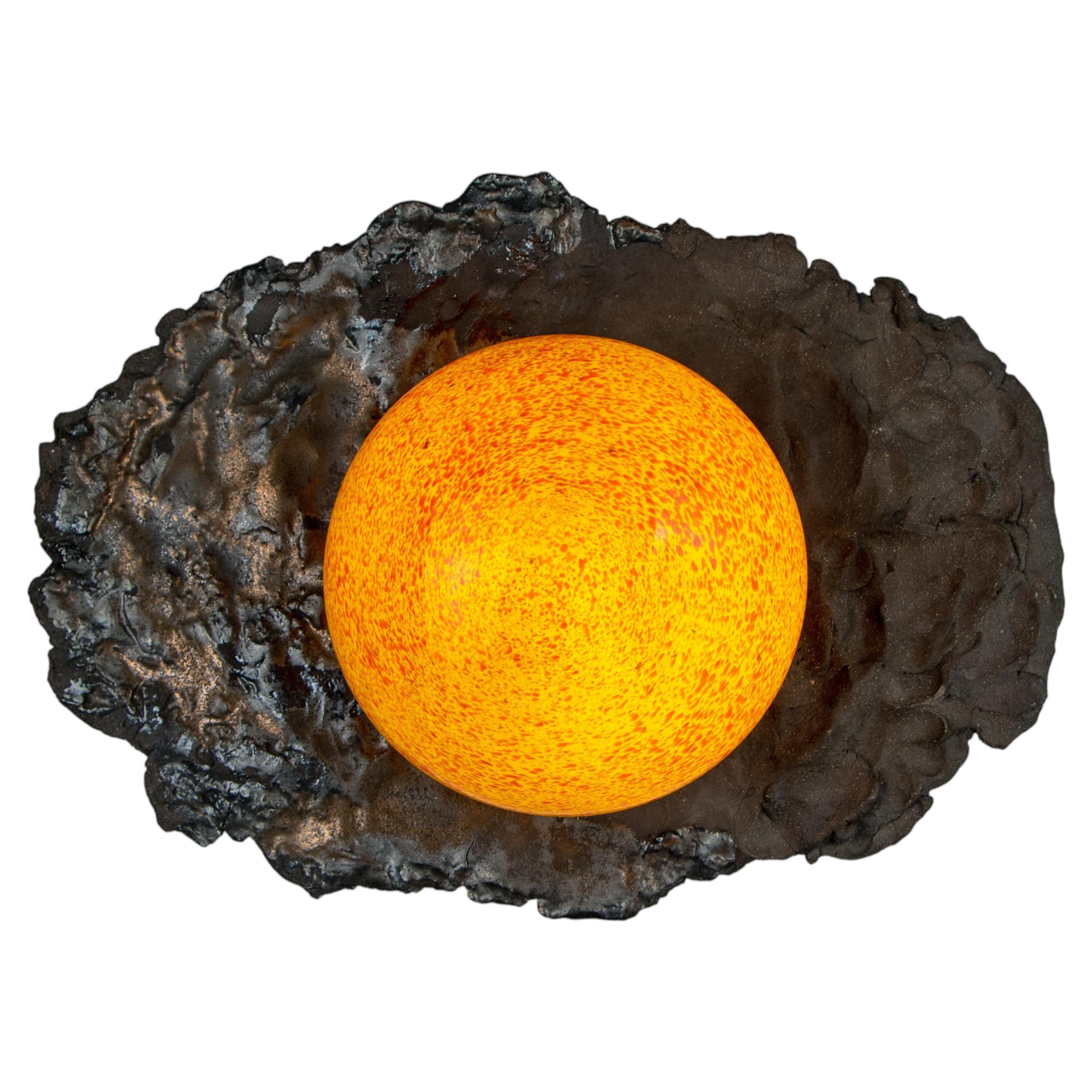 ASEA No. 28 Wall Light in Stoneware and Hand-blown Glass