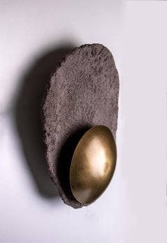 ASEA No. 4 Sculptural Wall Light in Stoneware and Brass