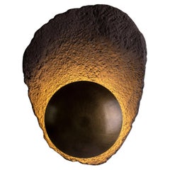 ASEA No. 4 Sculptural Wall Light in Stoneware and Brass