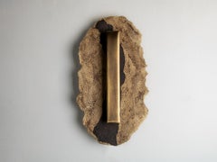 ASEA No. 6 Sculptural Wall Light in Stoneware and Brass
