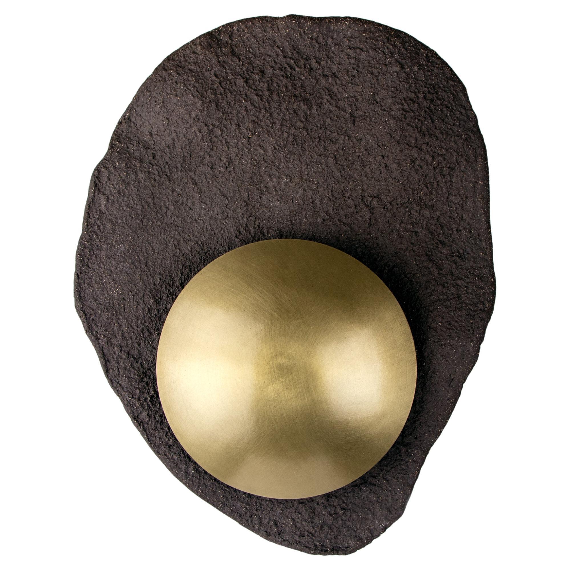 ASEA No. 8 Sculptural Wall Light in Stoneware and Brass