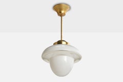 ASEA, Pendant Light, Brass, Glass, Sweden, 1930s
