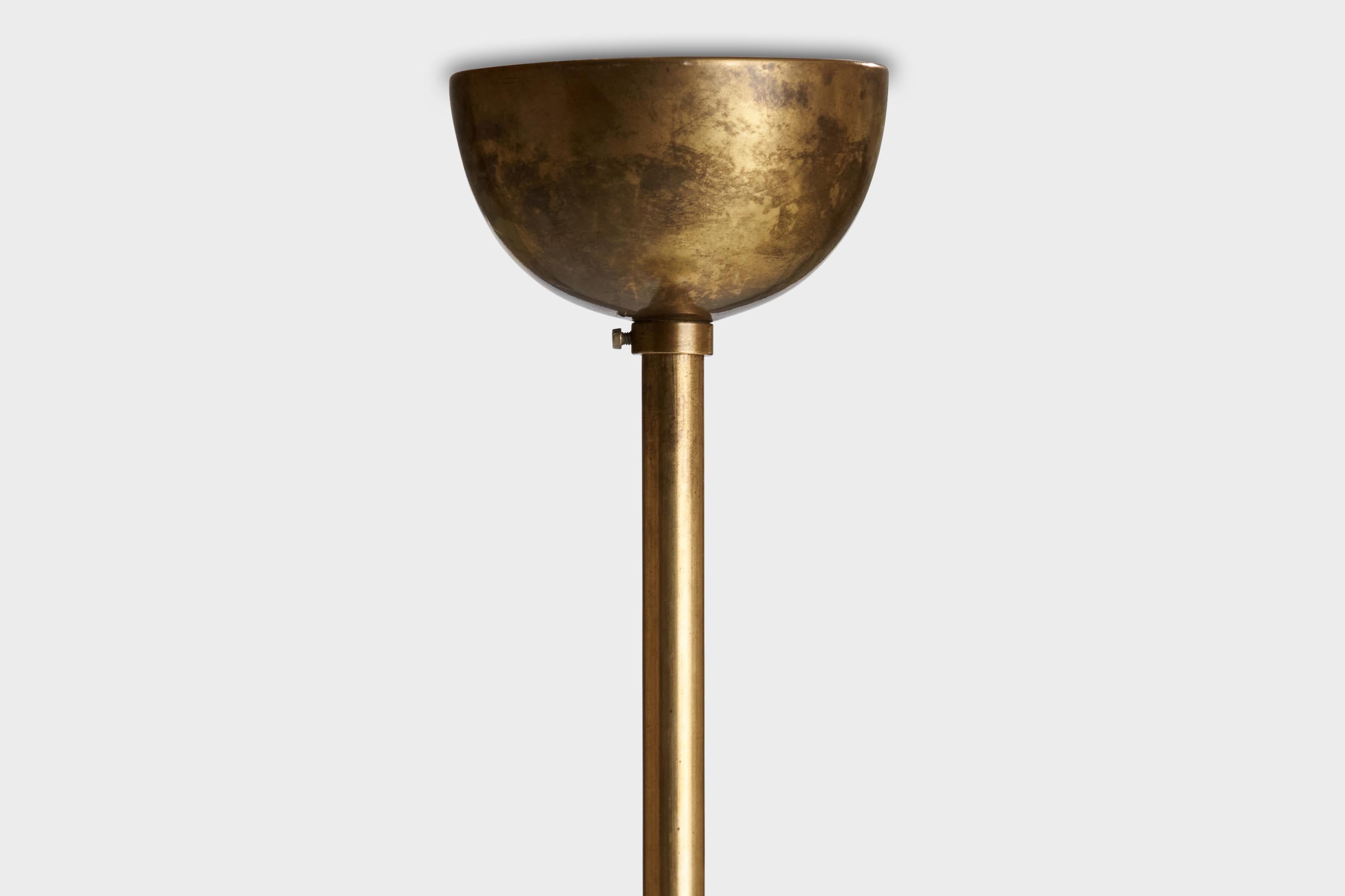 ASEA, Pendant Light, Brass, Glass, Sweden, 1930s For Sale 3