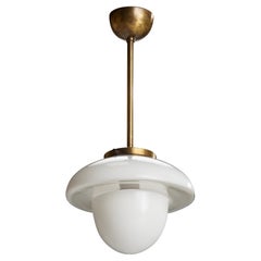ASEA, Pendant Light, Brass, Glass, Sweden, 1930s