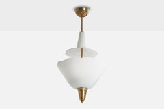 ASEA, Pendelleuchte, Messing, Glas, Schweden, 1940er Jahre