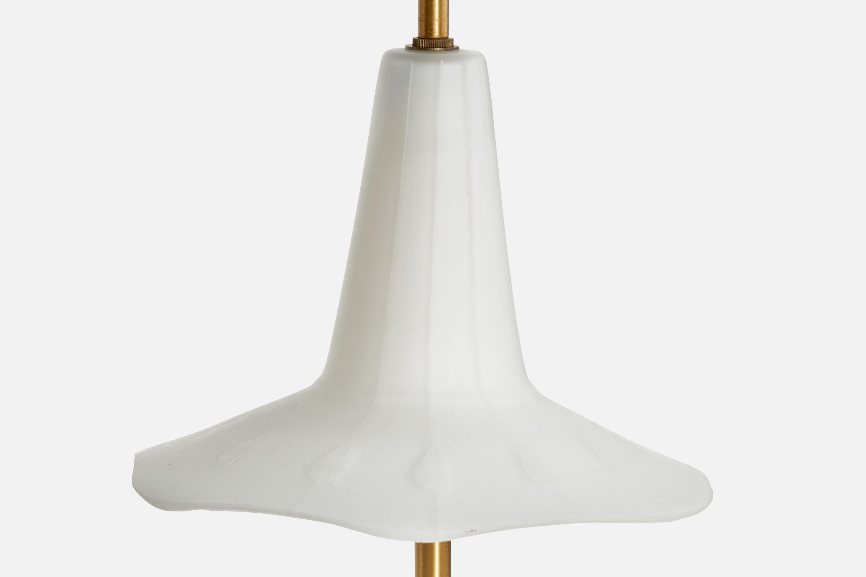 ASEA, Pendant Light, Brass, Glass, Sweden, 1940s For Sale 2