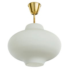 ASEA, Pendant Light, Glass, Brass, Sweden, 1950s